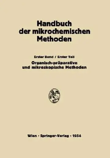 Cover of Präparative Mikromethoden in Der Organischen Chemie