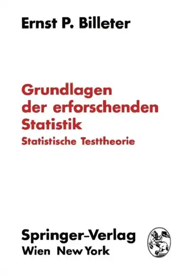 Cover of Grundlagen Der Erforschenden Statistik