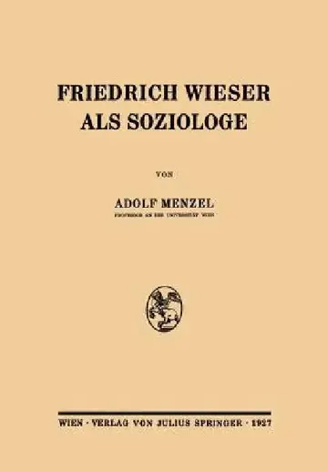 Cover of Friedrich Wieser ALS Soziologe