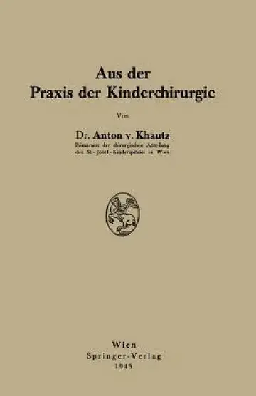 Cover of Aus Der PRAXIS Der Kinderchirurgie