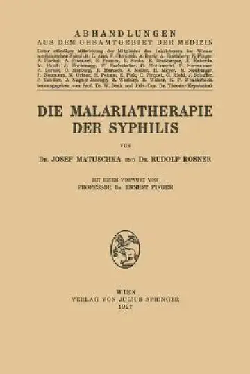 Cover of Die Malariatherapie Der Syphilis