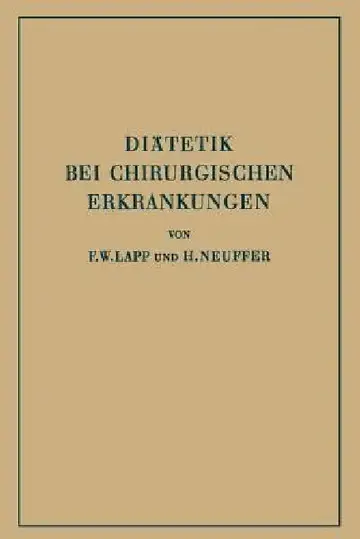 Cover of Diätetik Bei Chirurgischen Erkrankungen