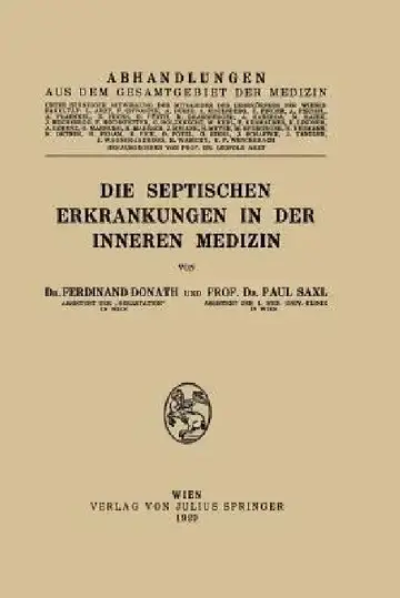 Cover of Die Septischen Erkrankungen in Der Inneren Medizin