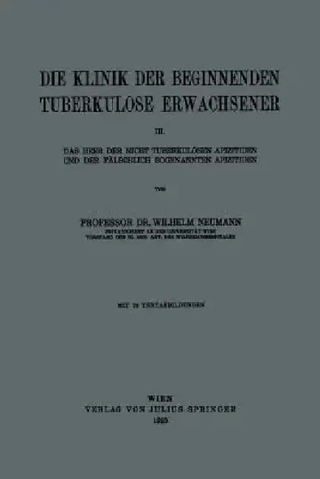 Cover of Die Klinik Der Beginnenden Tuberkulose Erwachsener