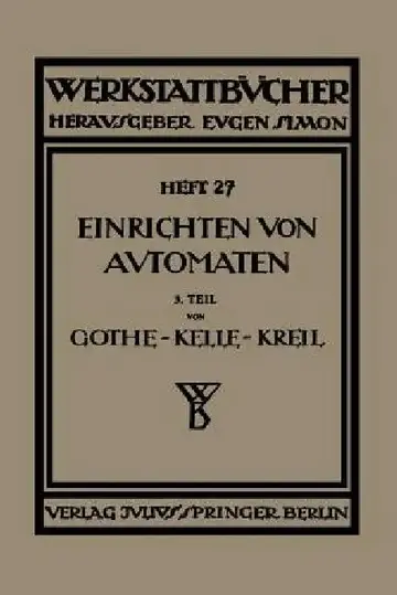 Cover of Das Einrichten Von Automaten