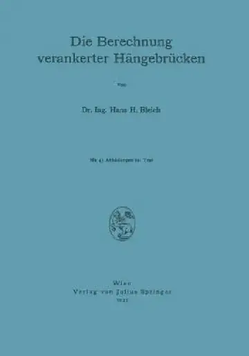 Cover of Die Berechnung Verankerter Hängebrücken