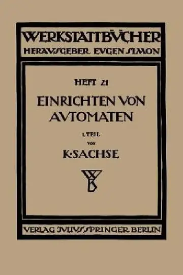 Cover of Das Einrichten Von Automaten