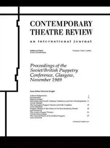 Cover of Proceedings of the Soviet/British Puppetry Conference