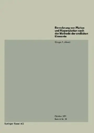 Cover of Berechnung Von Platten Und Rippenplatten Nach Der Methode Der Endlichen Elemente