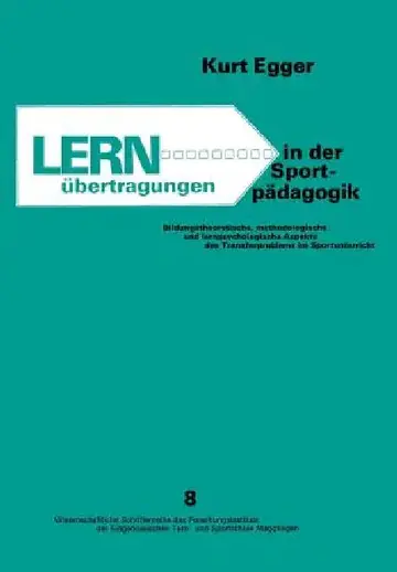 Cover of Lernübertragungen in Der Sportpädagogik