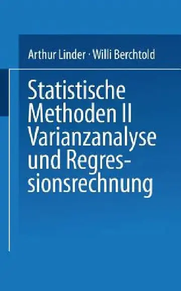 Cover of Statistische Methoden II Varianzanalyse Und Regressionsrechnung