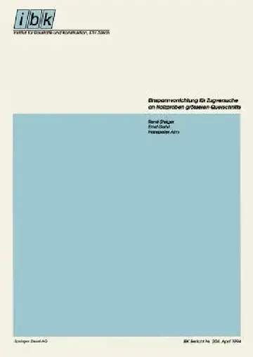 Cover of Einspannvorrichtung Für Zugversuche an Holzproben Grösseren Querschnitts