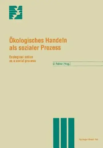 Cover of Ökologisches Handeln ALS Sozialer Prozess
