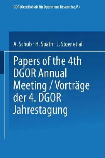 Cover of Vorträge Der Jahrestagung 1974 Dgor Papers of the Annual Meeting