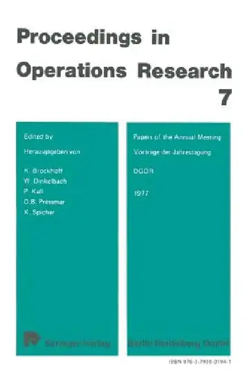 Cover of Vorträge Der Jahrestagung 1977 / Papers of the Annual Meeting 1977 Dgor