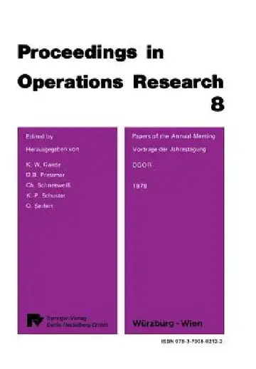 Cover of Papers of the 8th Dgor Annual Meeting / Vorträge Der 8. Dgor Jahrestagung