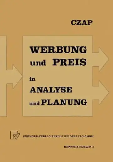 Cover of Analyse Und Planung Von Werbeausgaben Und Preispolitik Bei Konkurrierenden Produkten