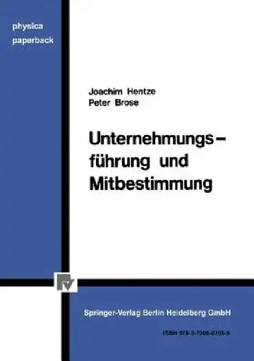 Cover of Unternehmungsführung Und Mitbestimmung