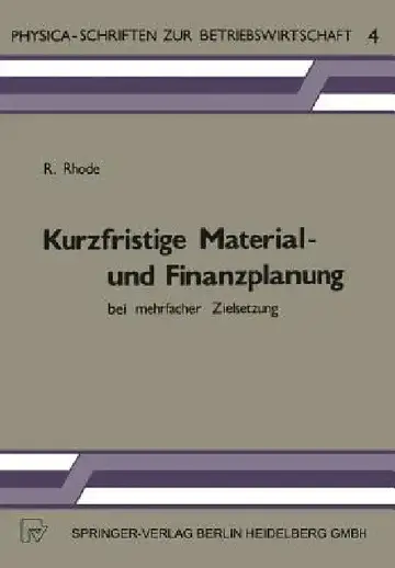 Cover of Kurzfristige Material- Und Finanzplanung Bei Mehrfacher Zielsetzung