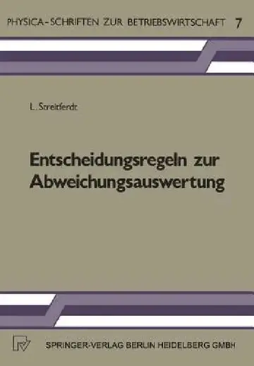 Cover of Entscheidungsregeln Zur Abweichungsauswertung