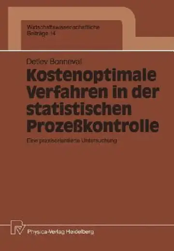 Cover of Kostenoptimale Verfahren in Der Statistischen Prozeßkontrolle