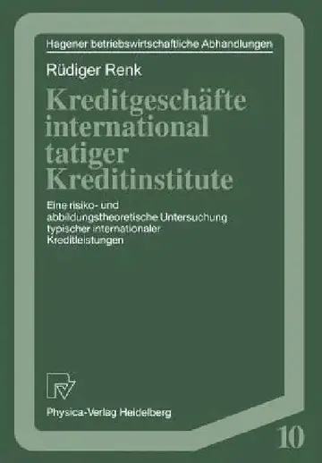 Cover of Kreditgeschäfte International Tätiger Kreditinstitute