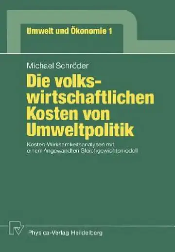 Cover of Die Volkswirtschaftlichen Kosten Von Umweltpolitik