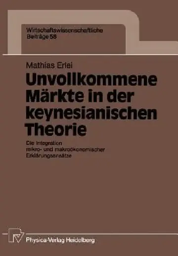 Cover of Unvollkommene Märkte in Der Keynesianischen Theorie