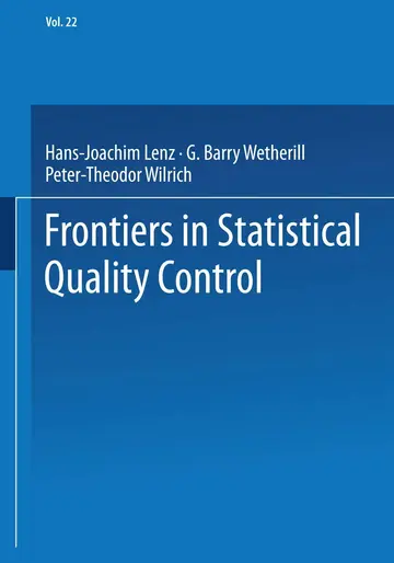 Cover of Frontiers in Statistical Quality Control
