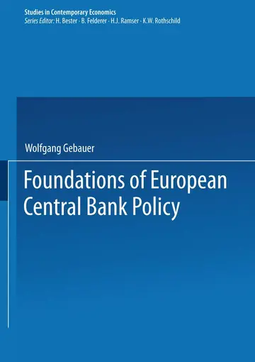 Cover of Foundations of European Central Bank Policy