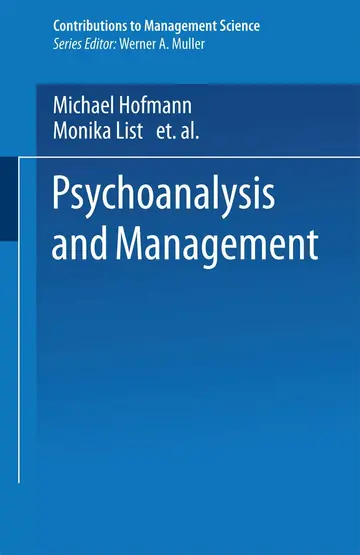 Cover of Psychoanalysis and Management