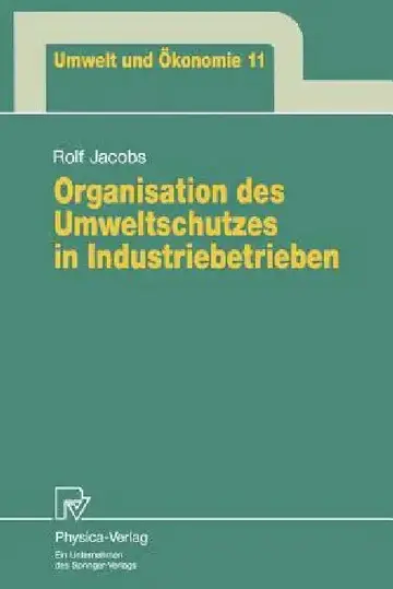 Cover of Organisation Des Umweltschutzes in Industriebetrieben