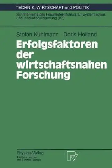 Cover of Erfolgsfaktoren Der Wirtschaftsnahen Forschung