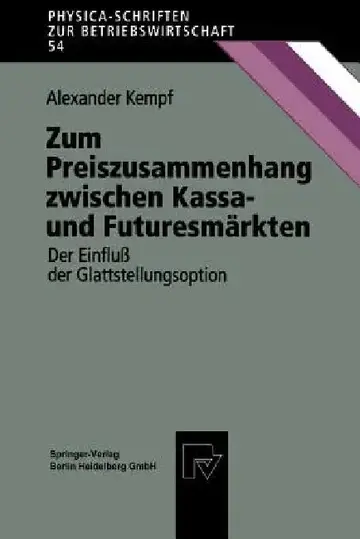 Cover of Zum Preiszusammenhang Zwischen Kassa -- Und Futuresmärkten