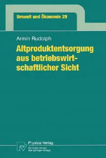 Cover of Altproduktentsorgung Aus Betriebswirtschaftlicher Sicht