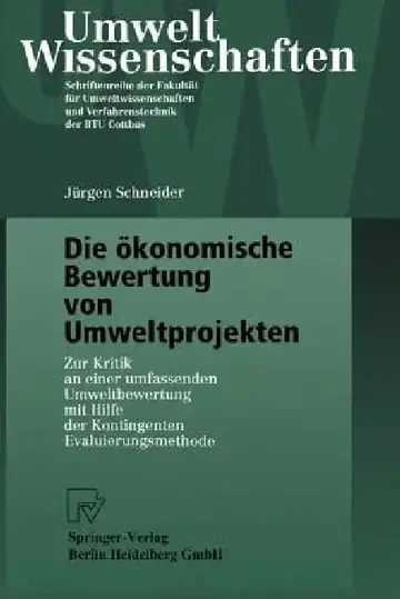 Cover of Die Ökonomische Bewertung Von Umweltprojekten
