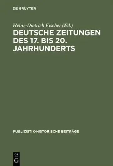 Cover of Deutsche Zeitungen des 17. bis 20. Jahrhunderts