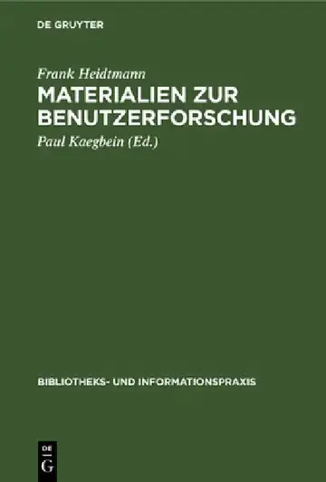 Cover of Materialien Zur Benutzerforschung