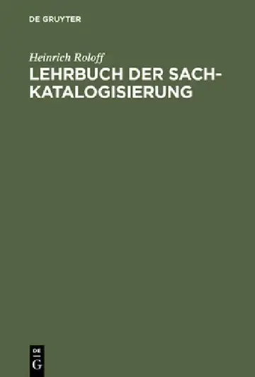 Cover of Lehrbuch der Sachkatalogisierung
