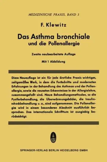 Cover of Das Asthma Bronchiale Und Die Pollenallergie