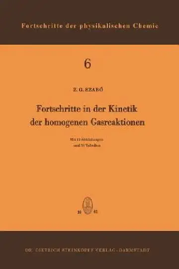 Cover of Fortschritte in Der Kinetik Der Homogenen Gasreaktionen