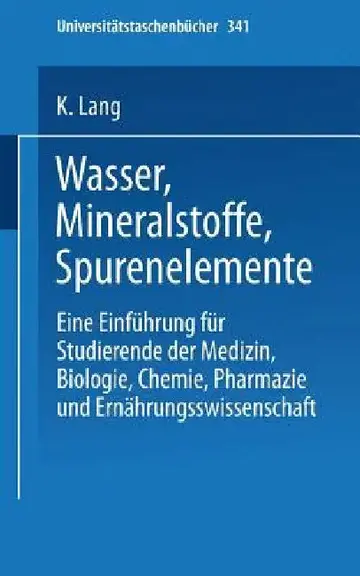 Cover of Wasser, Mineralstoffe, Spurenelemente