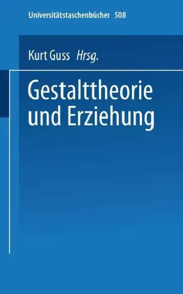 Cover of Gestalttheorie Und Erziehung