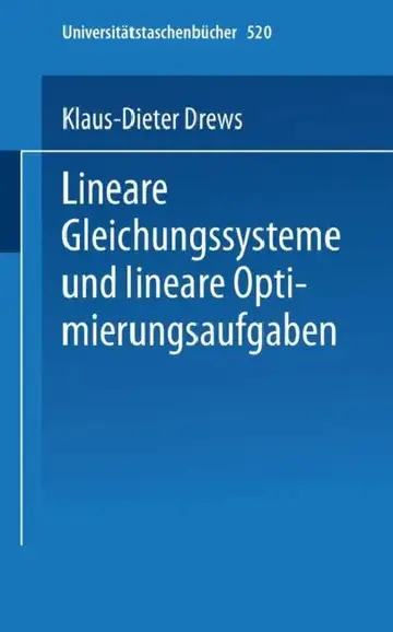 Cover of Lineare Gleichungssysteme Und Lineare Optimierungsaufgaben
