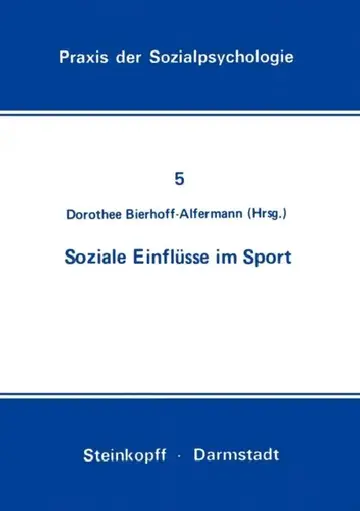 Cover of Soziale Einflüsse Im Sport