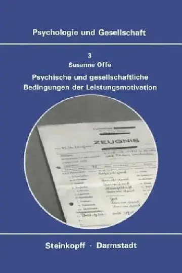 Cover of Psychische Und Gesellschaftliche Bedingungen Der Leistungsmotivation