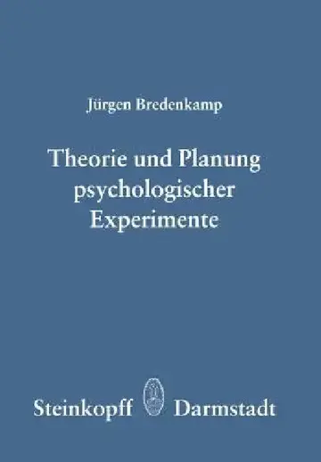 Cover of Theorie Und Planung Psychologischer Experimente
