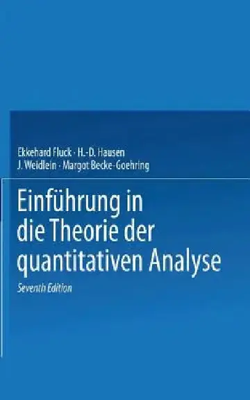 Cover of Einführung in Die Theorie Der Quantitativen Analyse
