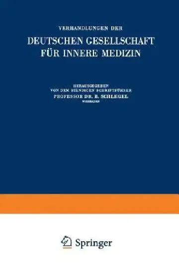 Cover of Verhandlungen Der Deutschen Gesellschaft Für Innere Medizin