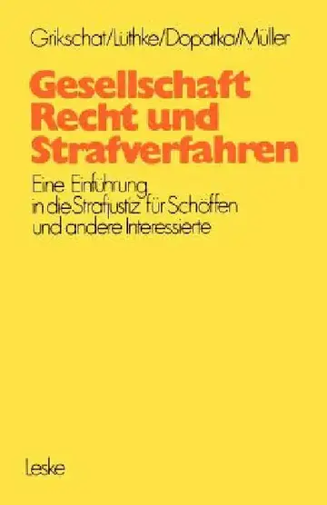 Cover of Gesellschaft, Recht Und Strafverfahren